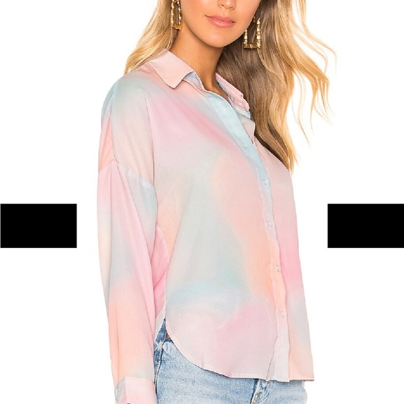 Super down Pastel Button-Up Blouse - Picture 2 of 6